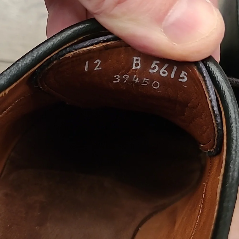 ALLEN EDMONDS Park Avenue Black Leather Cap Toe Sz 12 B‎ Mens Dress Shoes